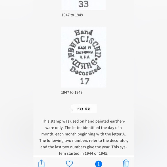 Large Salad Bowl Franciscan Pottery California Mid Century Desert Rose Pattern - Picture 10 of 10